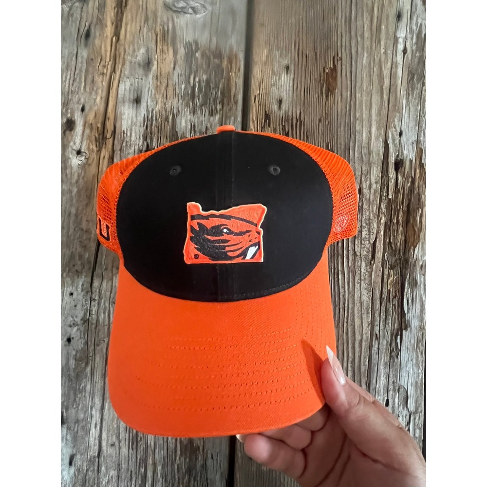 Oregon State Beavers Top of the World Trucker Hat Orange Black OSU Mesh Cap